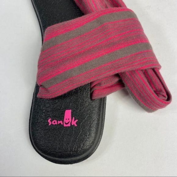 Sanuk Yoga Mat Sling Sandals Fabric Thong Flip Flop Womens Size 7 - Picture 6 of 8